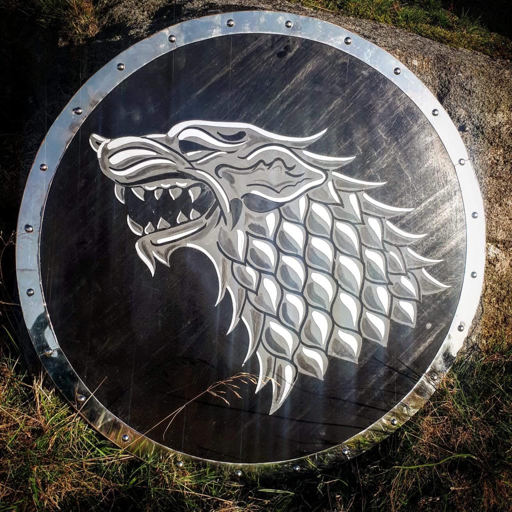 Solid Wood Direwolf Round Shield