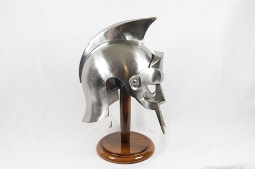 Gladiator Helmet with Wooden Display Stand