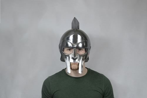 Gladiator Helmet with Wooden Display Stand
