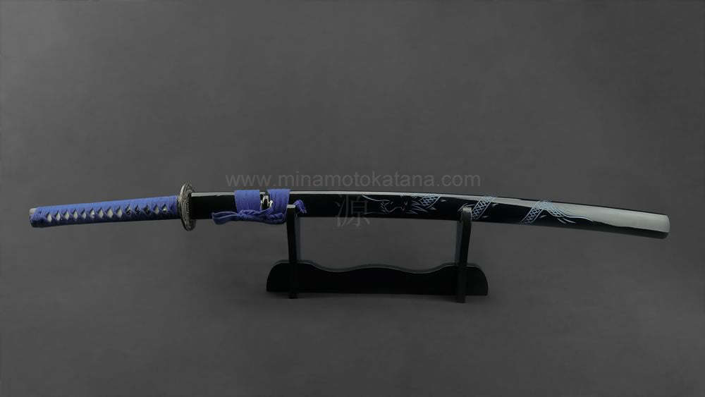 'Ascending Dragon Blue' Hand Forged Katana
