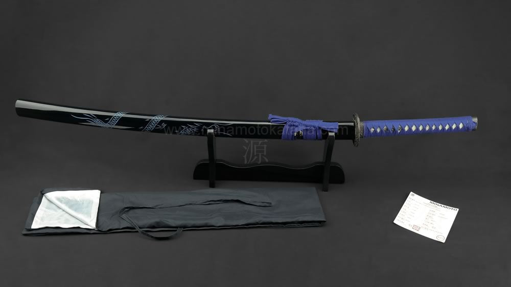 'Ascending Dragon Blue' Hand Forged Katana
