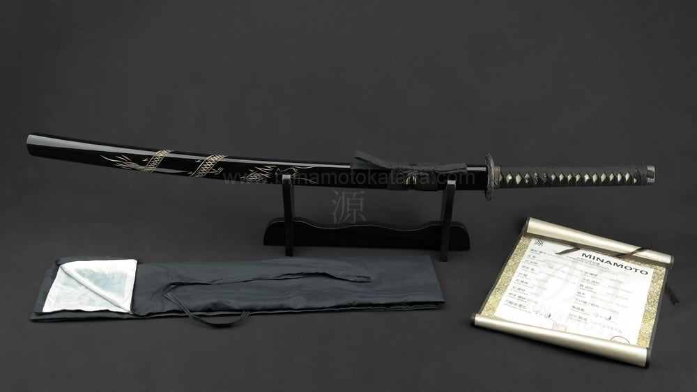'Ascending Dragon Black' Hand Forged Katana