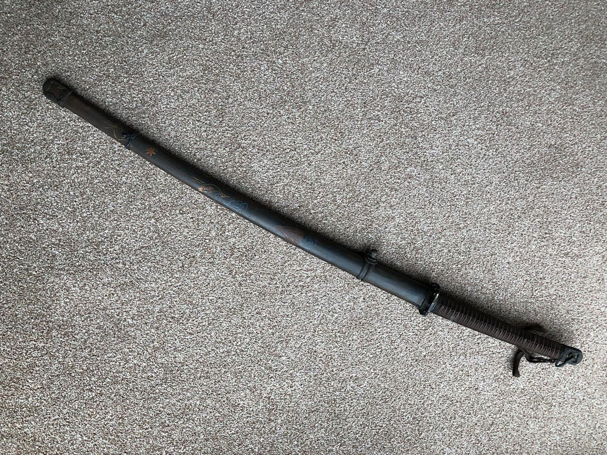 Antiqued 2nd WW Damascus Steel Japanese Officers Katana