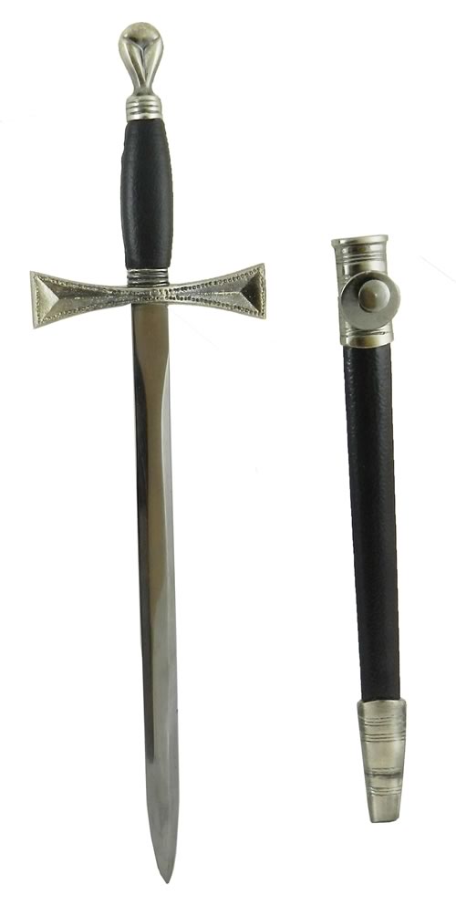  Masonic Poniard in Black with Silver Fittings