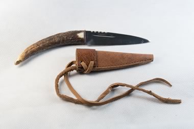 Genuine Stag Antler Sgian Dubh Curved (Stainless Steel)