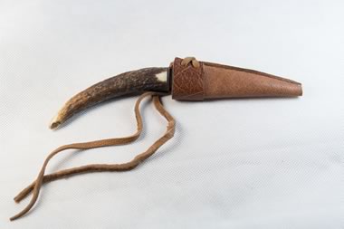 Genuine Stag Antler Sgian Dubh Curved (Stainless Steel)