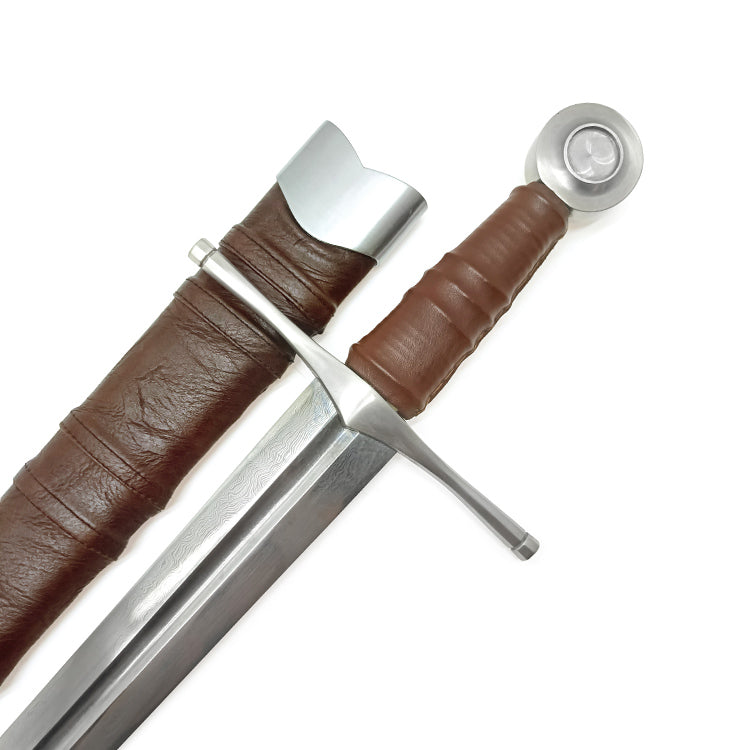 Folded Steel Damascus Medieval Broadsword