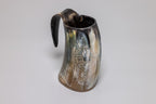 Natural Horn Tankard - Odin Helm Design