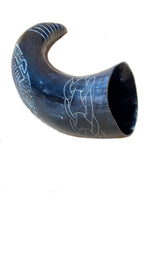 Natural Drinking Horn – Norse Longship Design