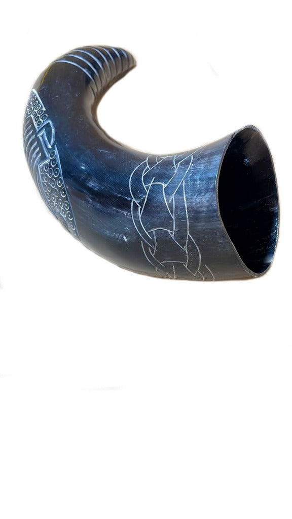 Natural Drinking Horn – Norse Longship Design