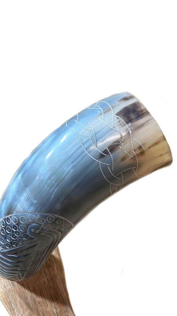 Natural Drinking Horn – Norse Longship Design
