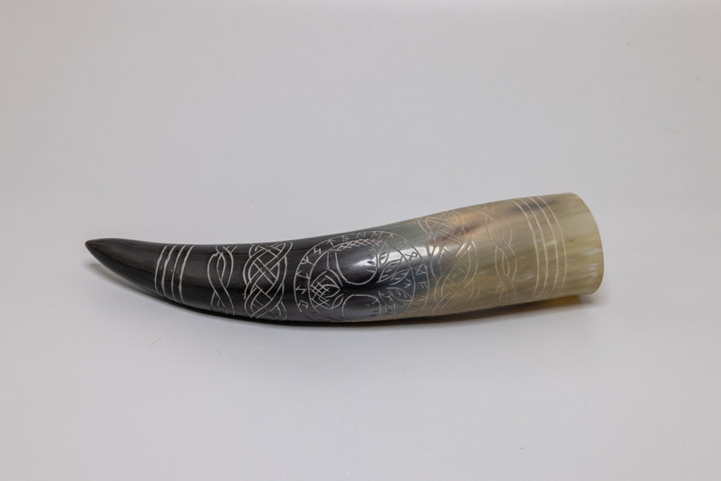 Natural Drinking Horn – World Tree Design
