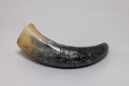 Natural Drinking Horn – Norse Compass and Knotwork Design
