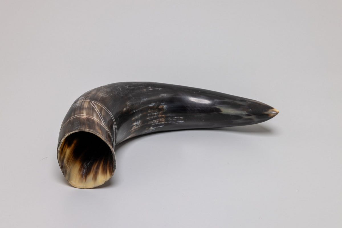 Natural Drinking Horn – Norse Compass and Knotwork Design