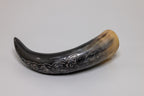 Natural Drinking Horn – Norse Compass and Knotwork Design