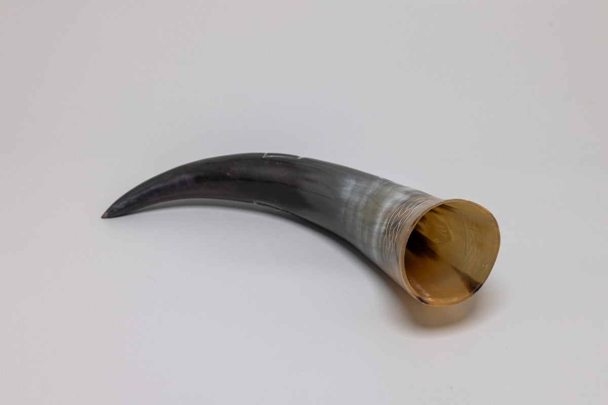Natural Drinking Horn - Fenrir (Wolf) Design