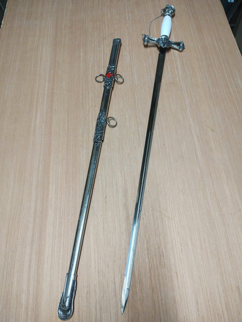 Knights of St John Silver and White Masons Sword - Grade B - 50% off