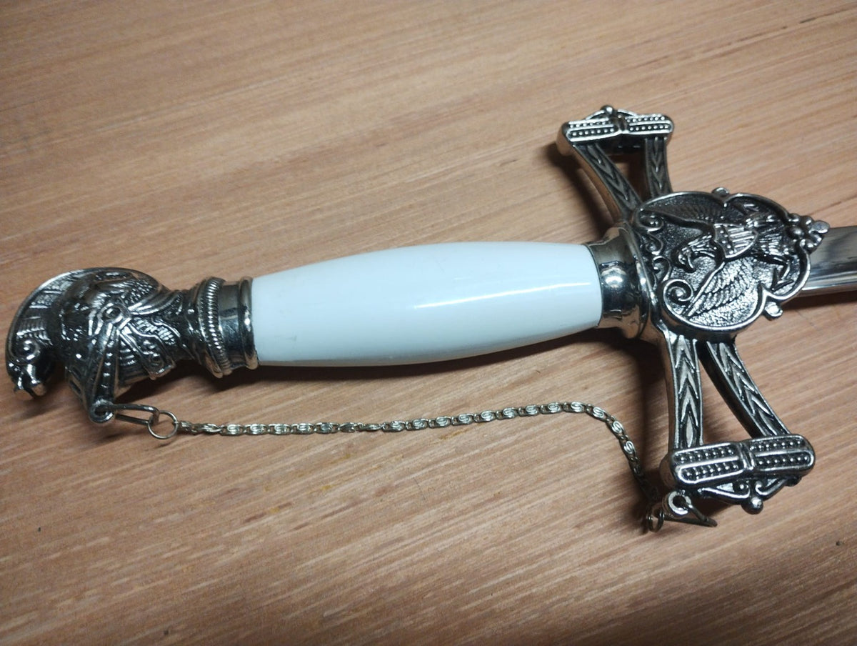 Knights of St John Silver and White Masons Sword - Grade B - 50% off