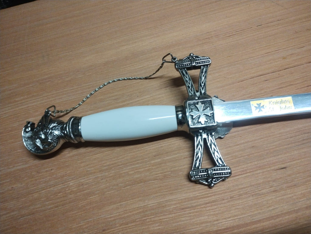 Knights of St John Silver and White Masons Sword - Grade B - 50% off