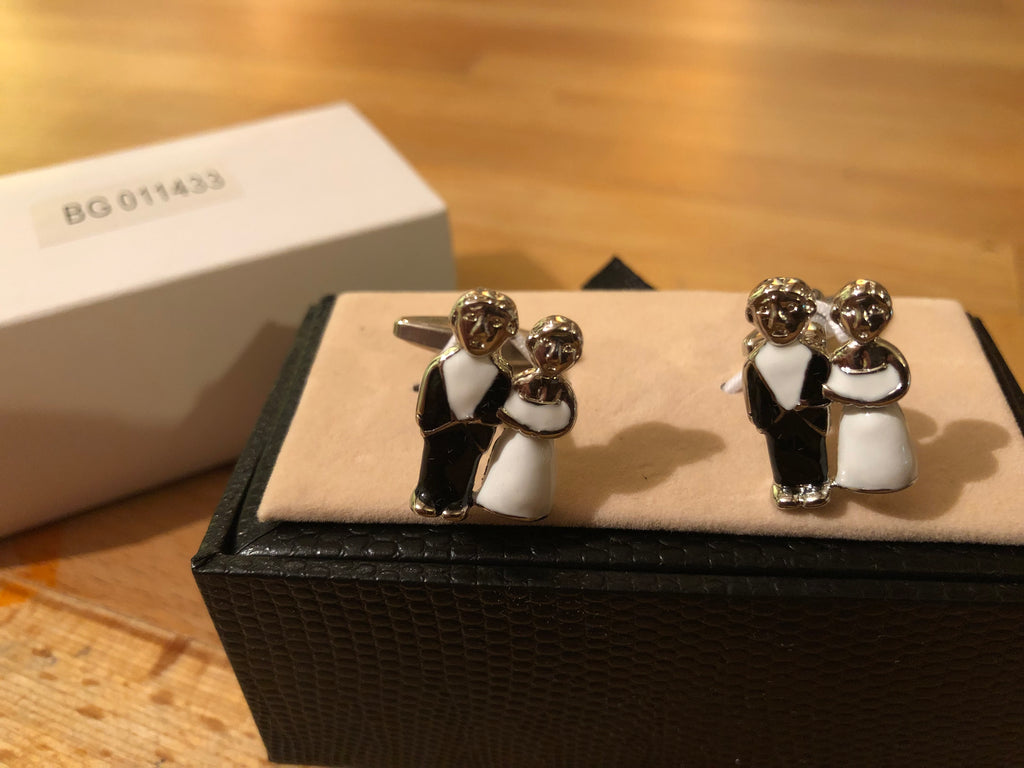 Cufflink Pair in Box Wedding Couple