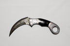 Onyx and Silver Damascus Karambit