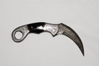 Onyx and Silver Damascus Karambit