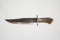 Handmade Stag Handle Bowie with handstitched leather sheath