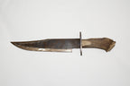 Handmade Stag Handle Bowie with handstitched leather sheath