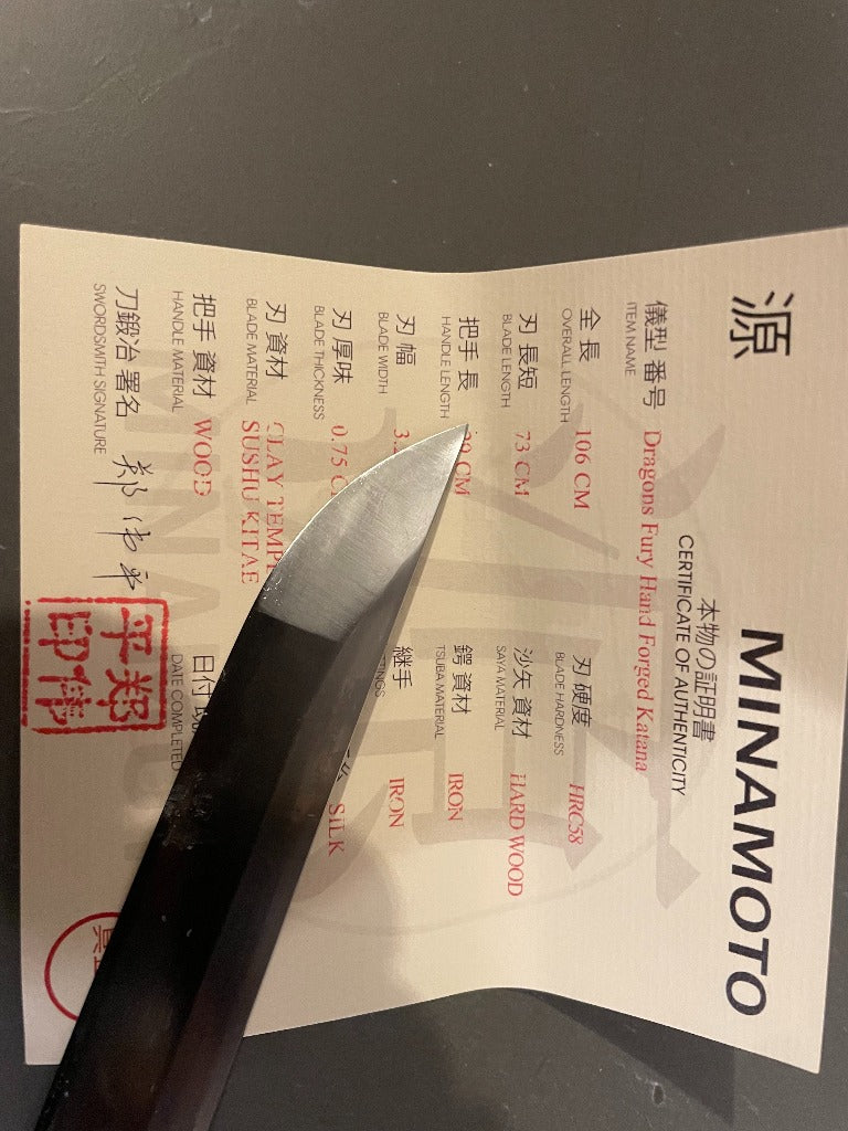 'Dragons Fury' Handmade Katana with 1095 Soshu Kitae Lamination