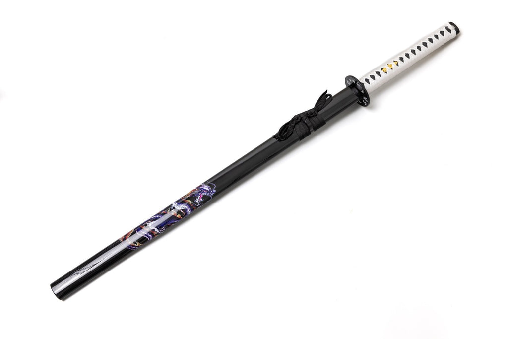 Black Katana with Blue Dragon