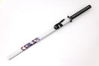 White Katana with Black and Purple Dragon