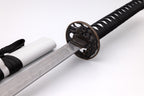 White Katana with Black and Purple Dragon