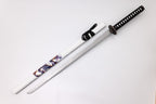 White Katana with Black and Purple Dragon