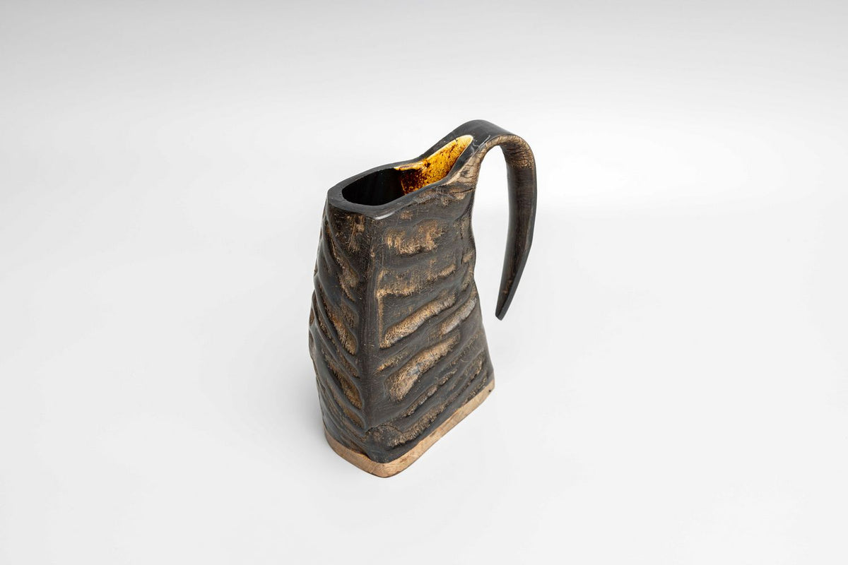 Natural Horn Tankard with Natural Horn Texture