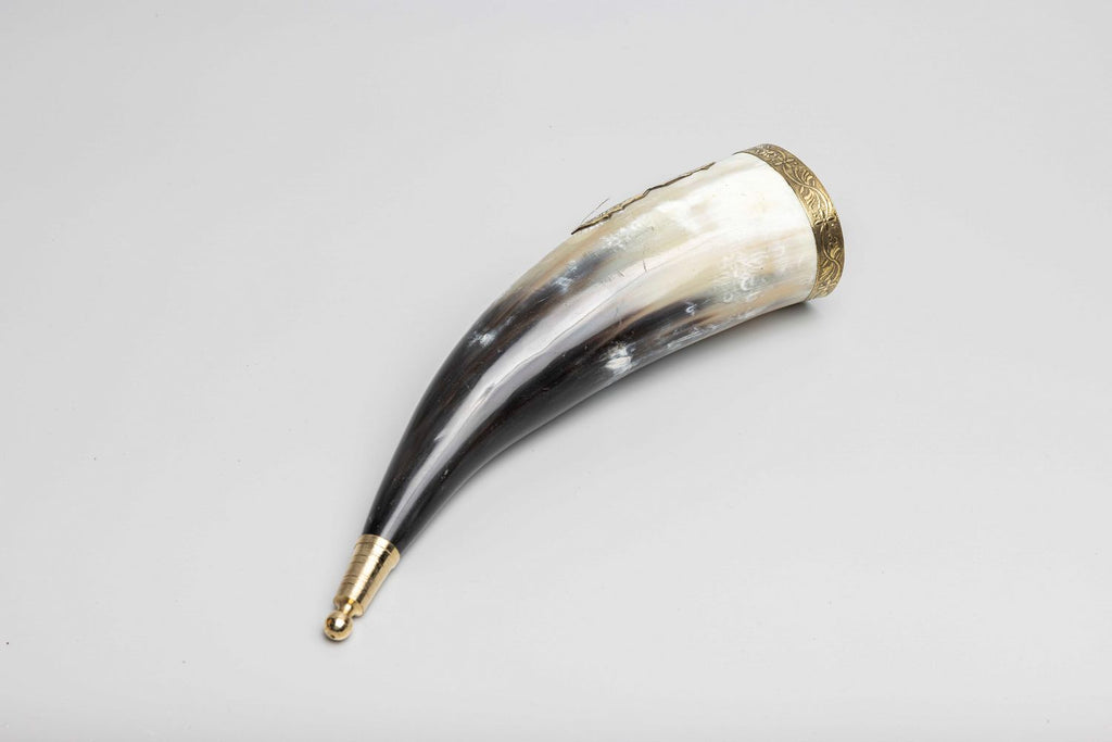Viking Style Drinking Horn with Horn Stand