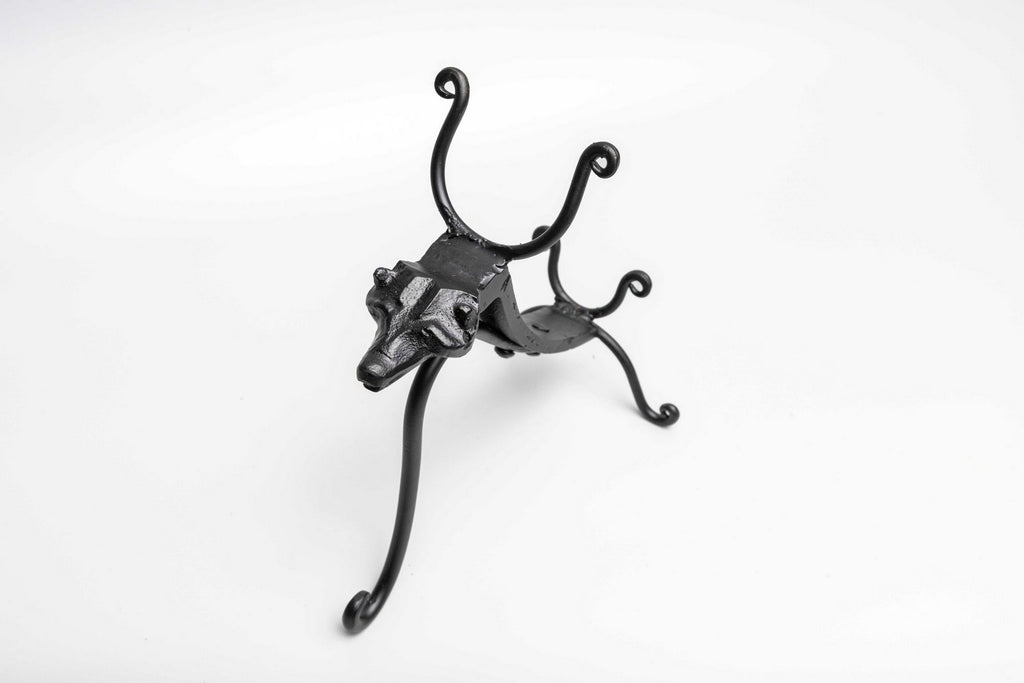Wolf Head Cast Iron Horn Stand