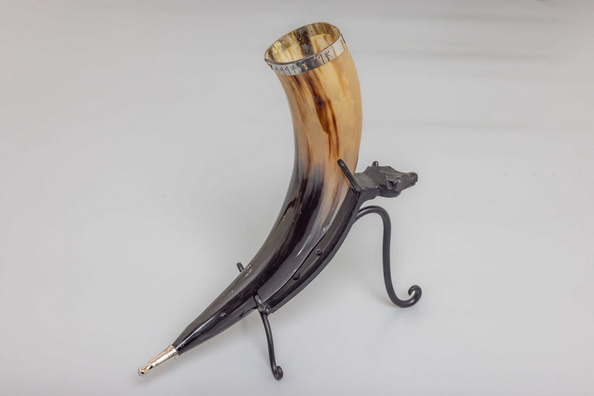 Wolf Head Cast Iron Horn Stand