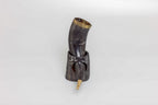 'V' for Viking Drinking Horn with Natural Horn Table Stand