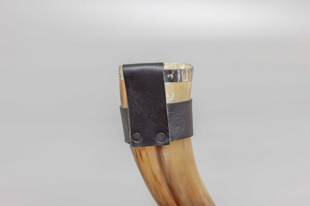 Viking runes Horn with Leather Belt Frog
