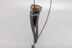 Viking Style Drinking Horn with Leather Shoulder Strap