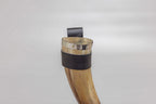 Viking runes Horn with Leather Belt Frog