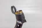 'V' for Viking Drinking Horn with Leather Belt Frog