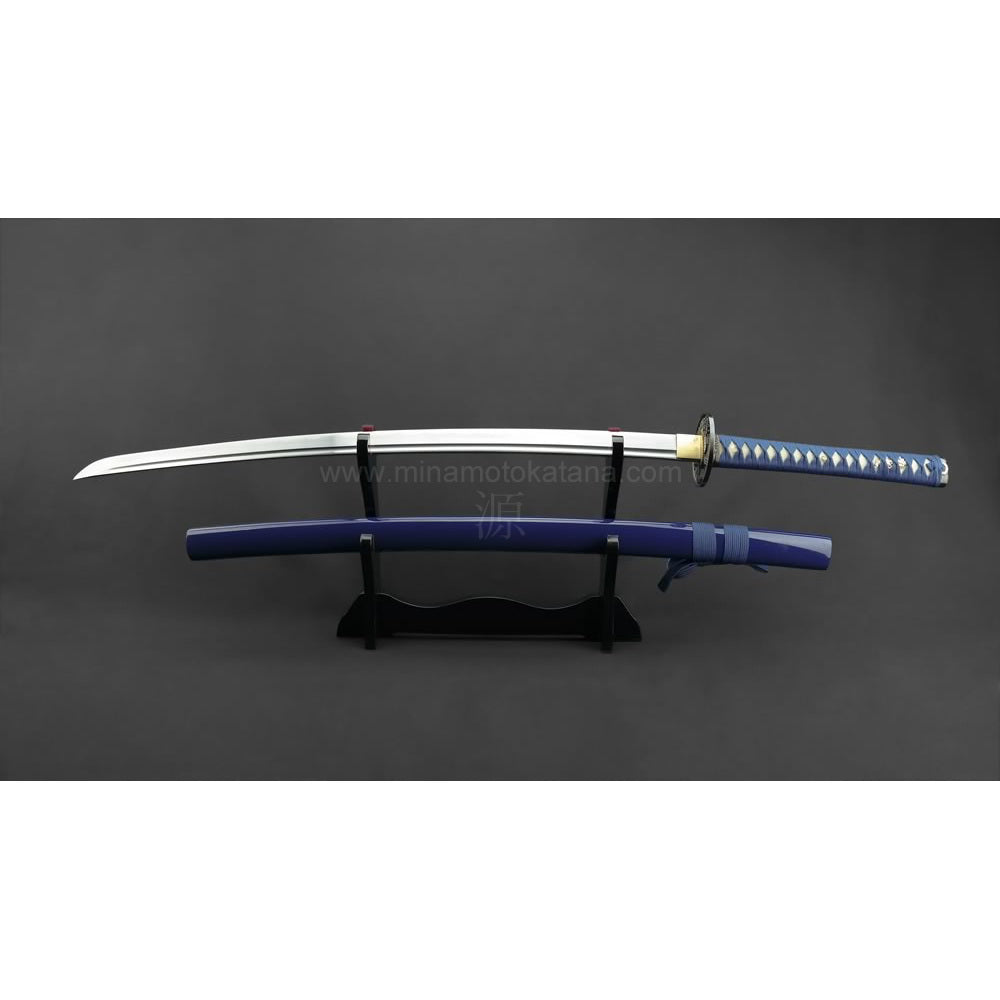 'Warriors Rage in Blue' Katana in 1060 Clay Tempered