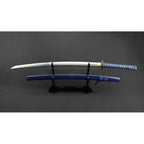 'Warriors Rage in Blue' Katana in 1060 Clay Tempered