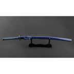 'Warriors Rage in Blue' Katana in 1060 Clay Tempered