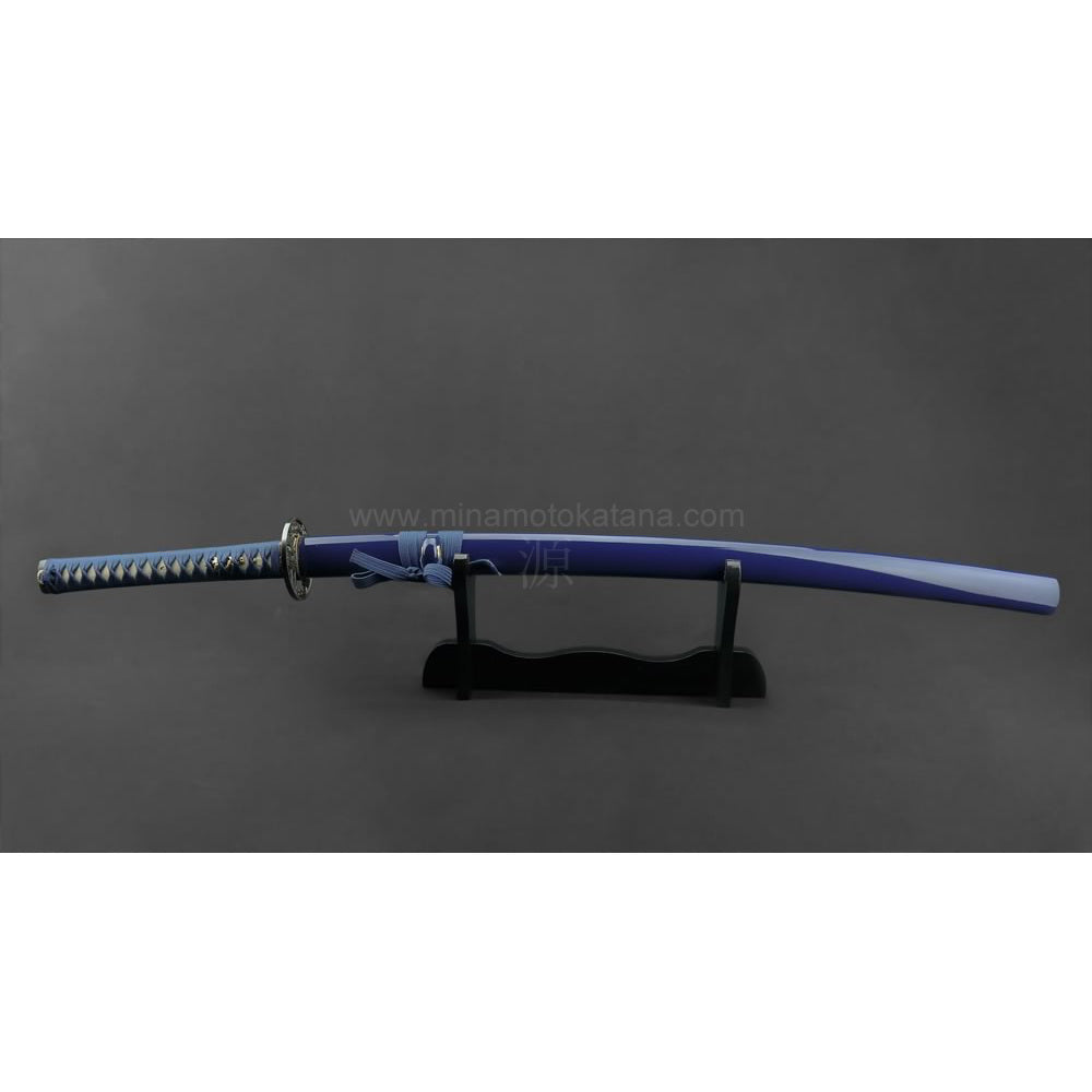 'Warriors Rage in Blue' Katana in 1060 Clay Tempered