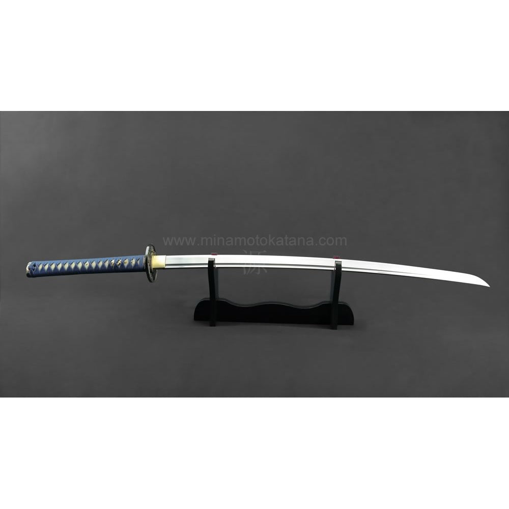 'Warriors Rage in Blue' Katana in 1060 Clay Tempered