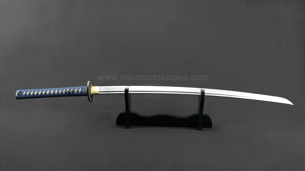 'Warriors Rage in Blue' Katana in 1095 Clay Tempered