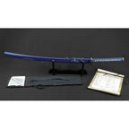 'Warriors Rage in Blue' Katana in 1060 Clay Tempered