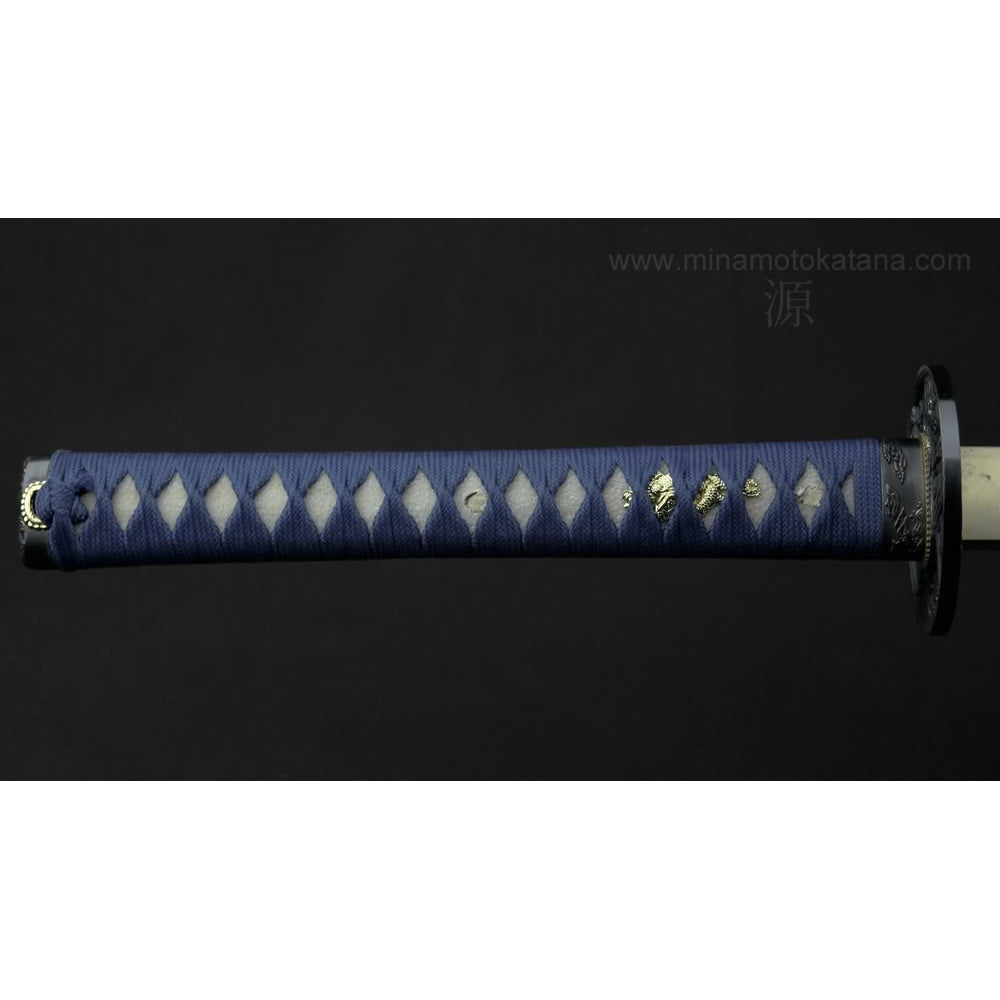 'Warriors Rage in Blue' Katana in 1060 Clay Tempered